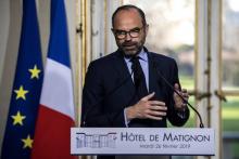 Le Premier ministre Edouard Philippe, le 26 février 2019 à l'Hôtel Matignon à Paris