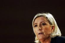 Marine Le Pen, présidente du Rassemblement National (RN), le 9 février 2019 à Saint-Ebremond-de-Bonfosse, dans la Manche