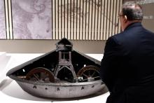 Reproduction d'un char conçu par Léonard De Vinci (1487-1490) exposée à Rome, le 12 mars 2019.