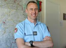 Le lieutenant-colonel de gendarmerie Arnaud Beltrame en 2013 à Avranches