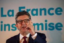 Le leader de La France insoumise Jean-Luc Mélenchon à l'Assemblée nationale à Paris, le 27 mars 2019