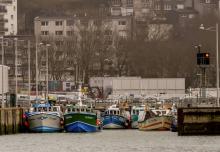 Des bateaux de pêche dans le port de Boulogne-sur-Mer, le 25 janvier 2018
