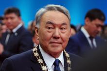 Le président kazakh Noursoultan Nazarbaïev lors de sa cérémonie d'investiture à Astana le 8 avril 2011