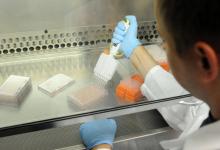 Des chercheurs travaillent sur le virus du SIDA dans une université de Philadelphie (Etats-Unis), le 31 juillet 2014