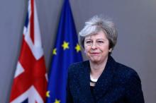 La Première ministre britannique Theresa May, après une réunion avec le président du Conseil européen à Bruxelles, le 7 février 2019