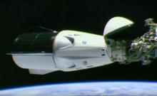 La capsule Crew Dragon de SpaceX amarrée à la Station spatiale internationale, le 3 mars 2019