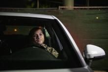 Cameron Jones, 26 ans, un ancien Marine, s'apprête à passer la nuit dans sa voiture sur un parking sécurisé de Los Angeles, le 11 février 2019