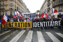 Une manifestation de l'association Génération Identitaire à Paris le 28 mai 2016