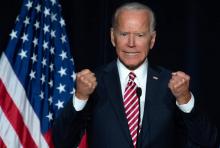 L'ancien vice-président américain Joe Biden prononce un discours devant des militants démocrates le 16 mars 2019 à Dover (Delaware, est)