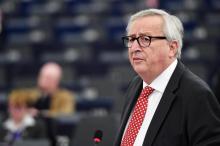 Le président de la Commission européenne Jean-Claude Juncker lors d'un débat sur le Brexit au Parlement européen, le 16 avril 2019 à Strasbourg