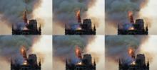 La flèche de Notre-Dame s'écroule en flammes, à Paris le 15 avril 2019