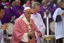 Le pape François célèbre une messe à Rabat le 31 mars 2019