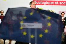 Raphael Glucksmann, à la tête d'une liste Place publique soutenue par le PS pour les élections européennes, lors de sa première réunion de campagne, à Toulouse le 6 avril 2019