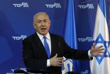 Le Premier ministre israélien Benjamin Netanyahu lors d'une conférence de presse sur la campagne électorale, le 1er avril 2019 à Jérusalem