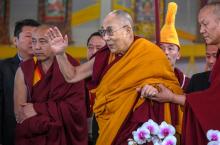 Le dalaï lamalors d'une conférence à Paris le 13 septembre 2016