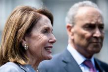 Les leaders démocrates Nancy Pelosi et Chuck Schumer, le 30 avril 2019 à la Maison Blanche, à Washington