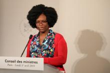 Sibeth NDiaye, porte-paarole du gouvernement, le 1er avril 2019 à Paris
