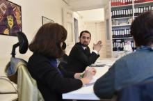 Cours de droit constitutionnel dans un salon transformé en salle de classe à Alger le 10 avril 2019
