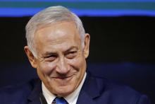 Sourire de satisfaction de Benjamin Netanyahu après le résultat des élections, le 10 avril 2019 à Tel Aviv