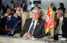 Le président du Conseil de la Nation, Abdelkader Bensalah, lors d'un sommet de la Ligue arabe, le 31 mars 2019 à Tunis