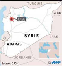 Localisation d'Idleb, où 10 civils ont été tués dans des raids aériens russes selon l'Observatoire syrien des droits de l'Homme