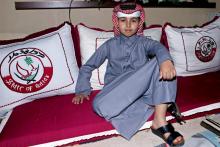 Ali Mohammed Ali Alazba, un enfant qatari diabétique, pose pour une photo le 3 janvier 2019 lors d'un camp hebdomadaire pour diabétiques à Doha