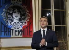 Le président français Emmanuel Macron lors de ses voeux à la nation le 31 décembre 2018 à Paris