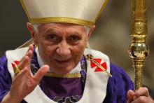 Le pape Benoît XVI lors de la messe du mercredi des cendres au Vatican, le 13 février 2013