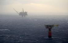 La plateforme d'extraction pétrolière Statfjord A dans la mer du Nord, le 13 décembre 2007