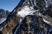 Le glacier de Tête Rousse où sont réalisés des opérations de pompage, le 28 septembre 2011 dans la vallée de Saint-Gervais, en Haute-Savoie