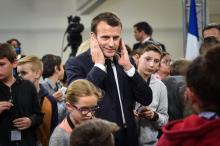 Emmanuel Macron, grand débat avec des enfants, à Beaupreau-en-Mauges, le 28 mars 2019