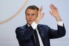 Emmanuel Macron lors de sa conférence de presse à l'Elysée, le 25 avril 2019