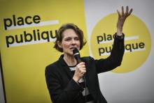 Claire Nouvian, lors de l'annonce de sa candidature pour les européennes, à Paris, le 15 mars 2019