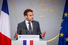 Le président Emmanuel Macron à l'Elysée, le 18 avril 2019 à Paris