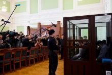 Ouverture du procès des 11 personnes accusées d'être impliquées dans l'attentat dans le métro de Saint-Pétersbourg en avril 2017, le 2 avril 2019 au tribunal militaire de Saint-Pétersbourg