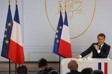 Emmanuel Macron donne une conférence de presse à l'Elsyée, le 25 avril 2019