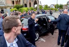 Le président Emmanuel Macron le 26 mai 2019 au Touquet après avoir voté aux européennes
