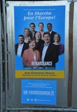 L'affiche électorale de La République en marche (LREM) pour les élections européennes, le 15 mai 2019 à Montpellier