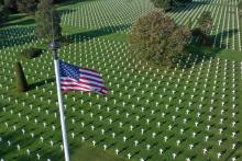 Le cimetière américain de Colleville-sur-mer en Normandie, le 15 octobre 2018