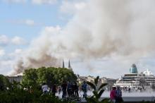 De la fumée s'élève dans les rues de Bordeaux, le 25 mai 2019