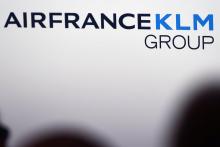 Le logo du groupe Air France KLM le 20 février 2019 à Paris