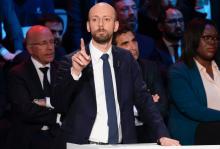 Le patron de LREM, Stanislas Guerini, le 10 avril 2019 lors d'un débat sur CNews