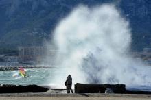 Fortes vagues et vents violents à Marseille, le 29 octobre 2017