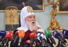 Filaret, ex patriarche de l'ancienne église orthodoxe ukrainienne lors d'une conférence de presse à Kiev le 15 mai 2019