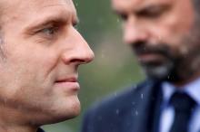 Le président Emmanuel Macron (G) et le Premier ministre Edouard Philippe (D) le 8 mai 2019 à Paris