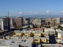 Vue aérienne de la ville de San José en Californie, en octobre 2007
