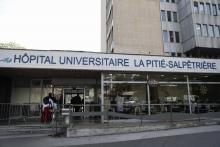 L'entrée de l'hôpital de La Pitié-Salpêtrière, le 15 avril 2019 à Paris