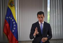 L'opposant et président autoproclamé Juan Guaido lors d'une interview avec l'AFP, le 6 mai 2019 ç Caracas
