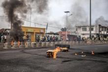 Barrages d'opposants à Cotonou, capitale économique du Bénin, après des législatives controversées. Le 2 mai 2019
