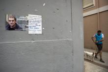 Une affiche appelant à la libération de Josu Ternera sur un mur de Miraballes dans le pays basque espagnol, le 16 mai 2019